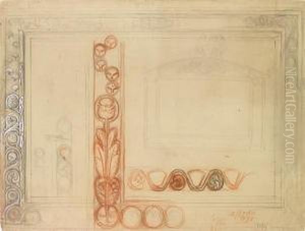 Three Studies Of And Designs For Frames Oil Painting by William Holman Hunt