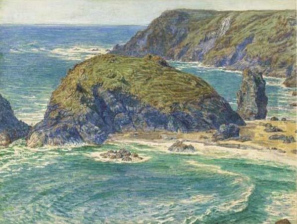 Asparagus Island, Kynance, Cornwall Oil Painting by William Holman Hunt