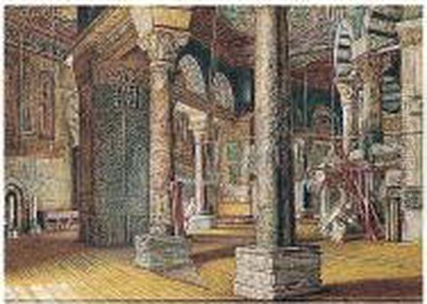 The Mosque Of Assakreh, Jerusalem - The Dome Of The Rock Oil Painting by William Holman Hunt