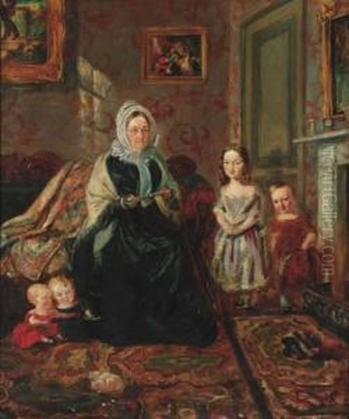 Group Portrait Of Mrs Davies Oil Painting by William Holman Hunt