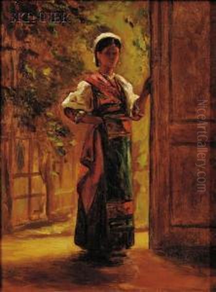 Italian Girl Oil Painting by William Morris Hunt