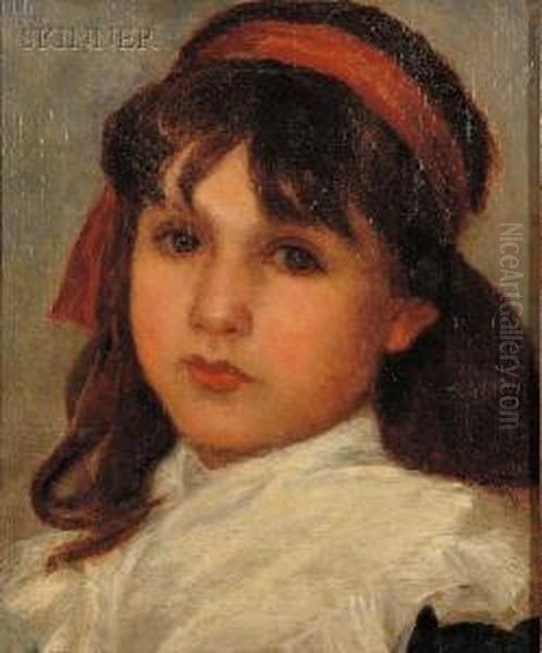 Portrait Of A Young Girl Oil Painting by William Morris Hunt