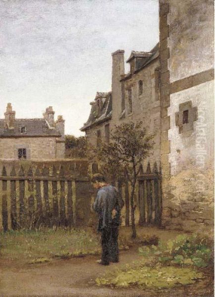 In The Backyard Oil Painting by William Morris Hunt