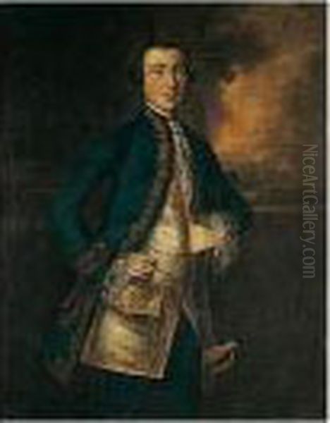 Portrait Of St Leger Heyward Gillman (1733-1757) Of Curraheen, County Cork Oil Painting by Robert Hunter