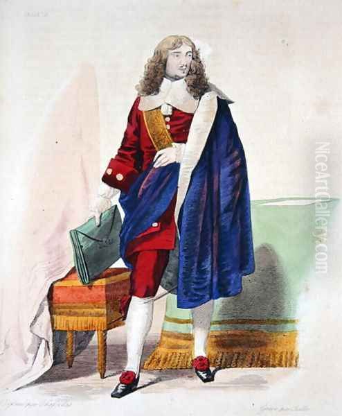 Jean-Baptiste Colbert de Torcy (1619-83), illustration from 'Le Plutarque Francais' Oil Painting by Charles Abraham Chasselat