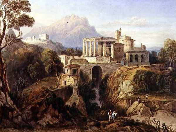 A Grecian Temple Oil Painting by William Crouch