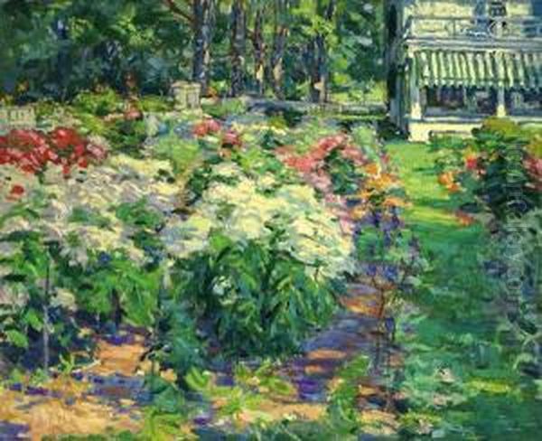 The Flower Garden Oil Painting by Frank Townsend Hutchens