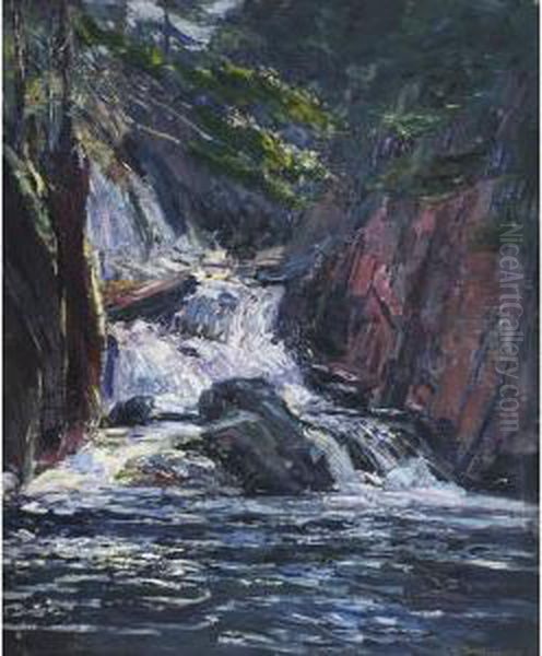 Black River Falls, Near Wolfeville Oil Painting by Frederick William Hutchison