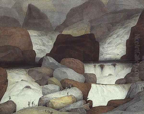 Watersprites in a Stream, c.1865 Oil Painting by General John Chamberlayne