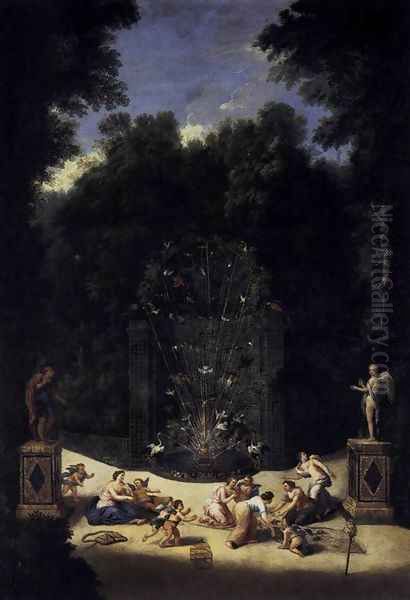 Entrance to the Maze 1688-90 Oil Painting by Jean II Cotelle