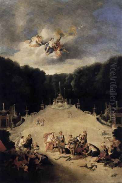 View of the Arch of Triumph Grove 1688-90 Oil Painting by Jean II Cotelle