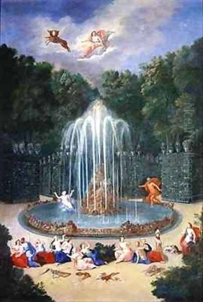 The Groves of Versailles View of the Star or Mountain of Water with Alph persuing Arethusa Oil Painting by Jean II Cotelle