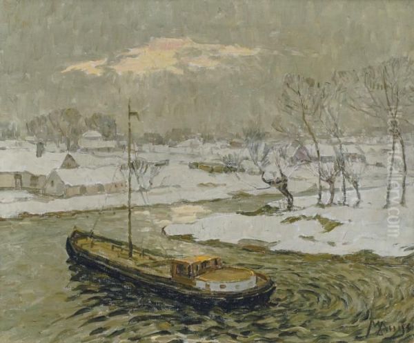 The Leie Inwintertime Oil Painting by Modest Huys