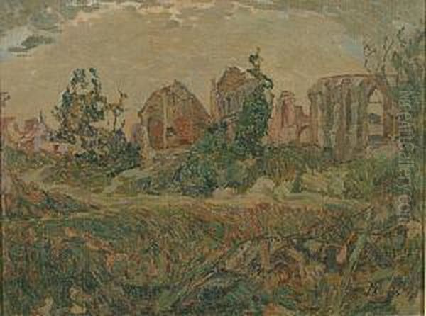 La Ruine Oil Painting by Modest Huys