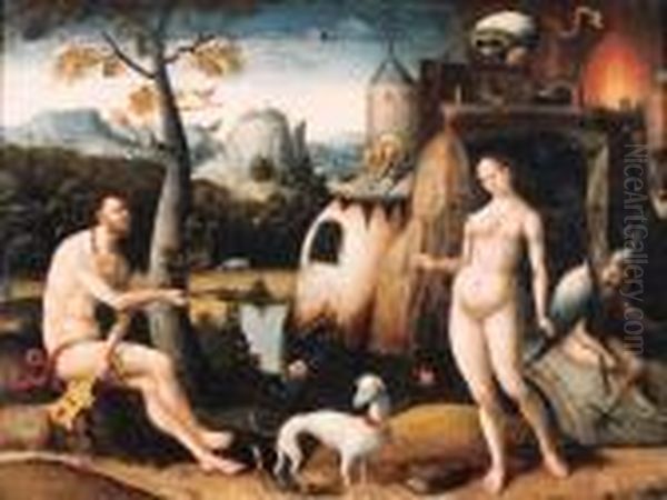 Orpheus And Euridyce Oil Painting by Pieter Huys