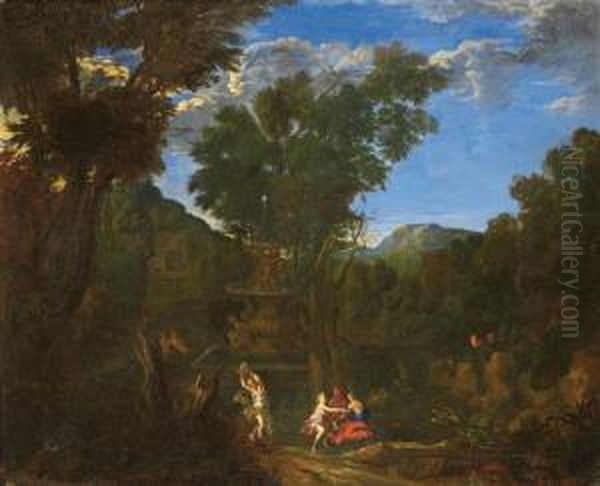 Waldlandschaft Mit Tanzenden Nymphen Oil Painting by Cornelis Huysmans