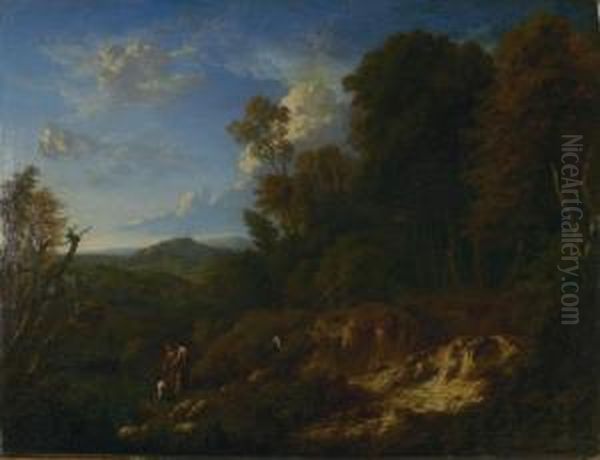 Arkadische Landschaft. Oil Painting by Cornelis Huysmans