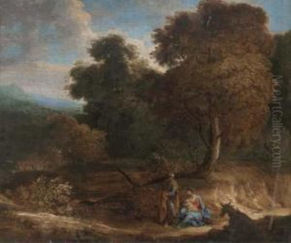 The Rest On The Flight Into Egypt Oil Painting by Cornelis Huysmans