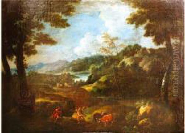 Paysage Boise Avec Mercure Et Argos by Cornelis Huysmans