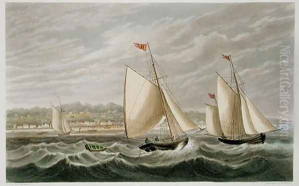 Ryde, from 'The Isle of Wight Illustrated, in a Series of Coloured Views' Oil Painting by Frederick Calvert