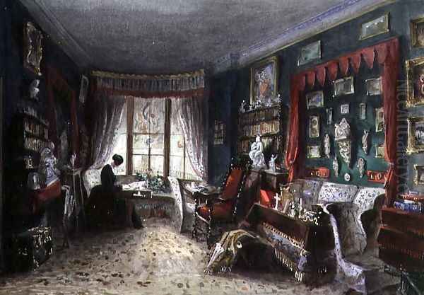 Our Sitting Room in London, 1849 Oil Painting by Lady Honoria Cadogan