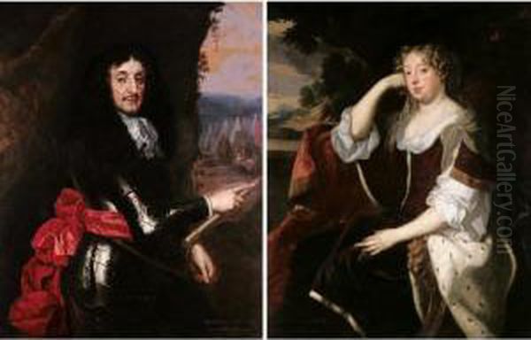 Portraits Of John, 1st Earl Of Middleton (1608-1673); And Martha, His Wife Oil Painting by Jacob Huysmans