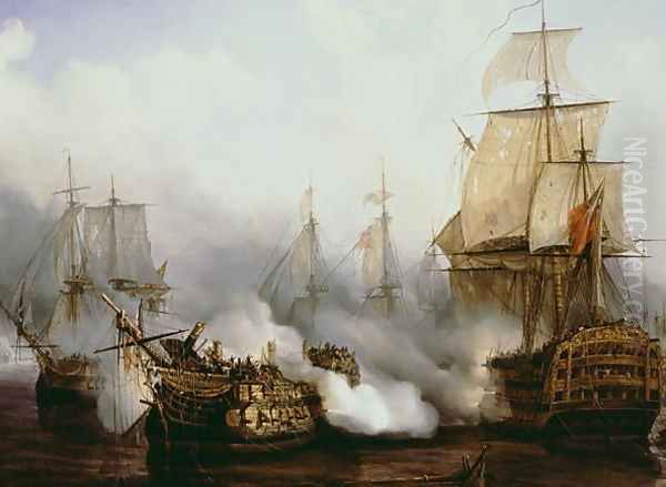 Battle of Trafalgar 1805 Oil Painting by Louis Philippe Crepin