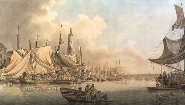 Billingsgate at High Water, c.1772 Oil Painting by Robert Cleveley