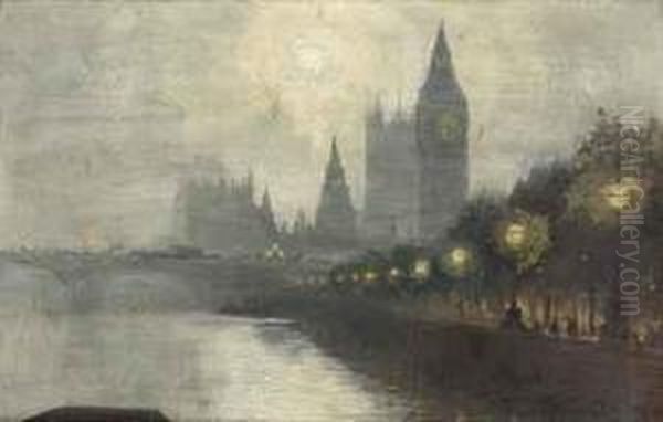 Westminster Oil Painting by George Hyde Pownall