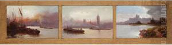 Views On The Thames Oil Painting by George Hyde Pownall