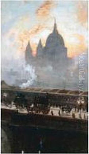 Morning Over The City Oil Painting by George Hyde Pownall