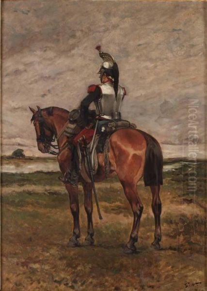 Militar Till Hast Oil Painting by Georges-Louis Hyon