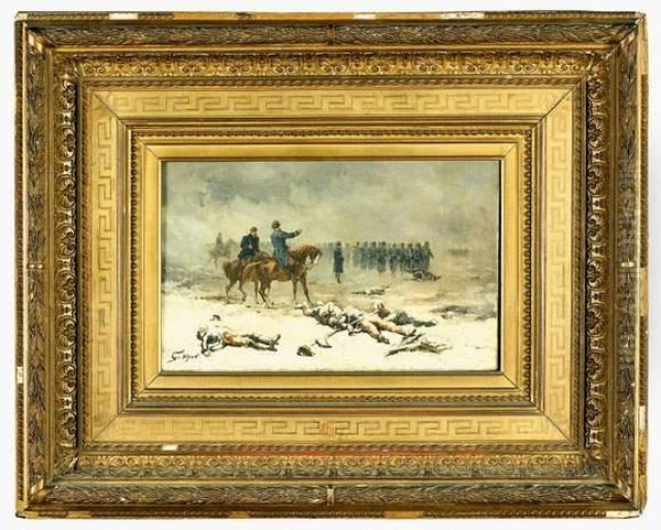 Champ De Bataille Second Empire Oil Painting by Georges-Louis Hyon