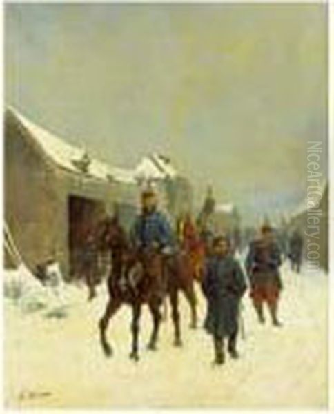 Les Militaires Sous La Neige by Georges-Louis Hyon