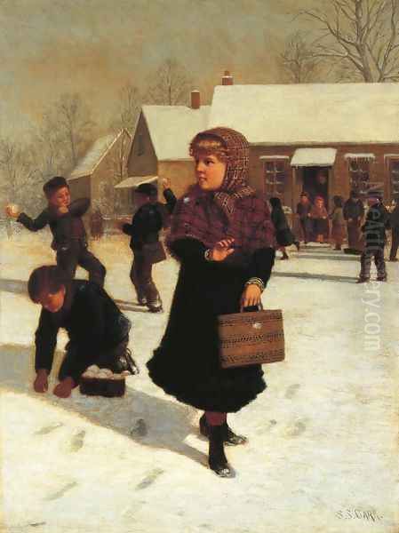 School Days Oil Painting by Samuel S. Carr