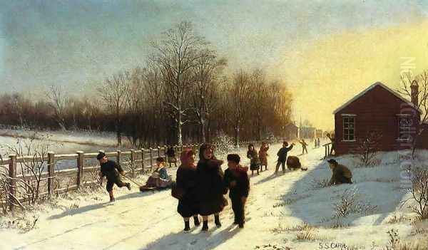 School's Out, 1882 Oil Painting by Samuel S. Carr