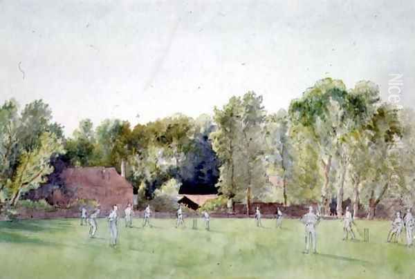 The Cricket Match Oil Painting by Gerard Chowne