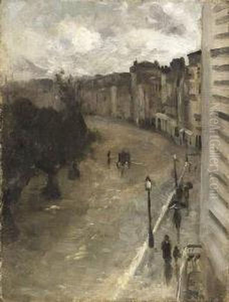 Le Square De Vintimille Vu Depuis Le Balcon De L'appartement D'edouard Vuillard. Oil Painting by Henri-Gabriel Ibels