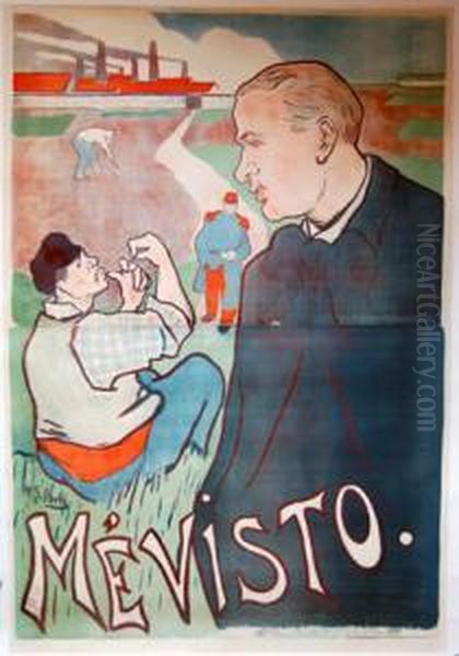 <mevisto>, [1895]. 
Tres Grandeaffiche Oil Painting by Henri-Gabriel Ibels