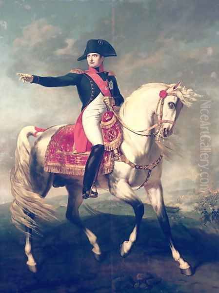 Equestrian Portrait of Napoleon I (1769-1821) 1810 Oil Painting by Joseph Chabord