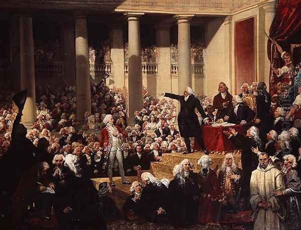 Mirabeau and Monsieur de Dreux-Breze at the Assemblee des Deputes, 23rd June 1789 Oil Painting by Joseph-Desire Court