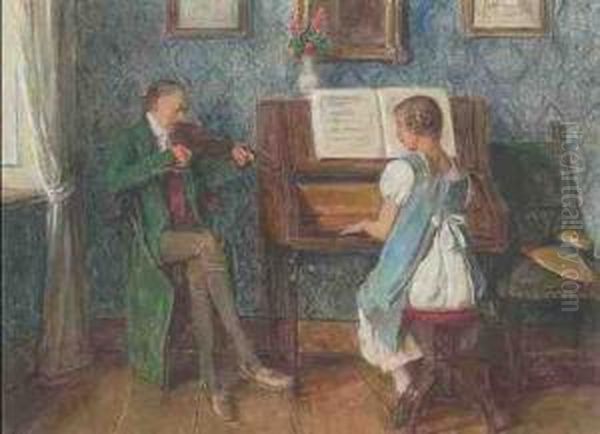 Hausmusik Oil Painting by Gustav Igler