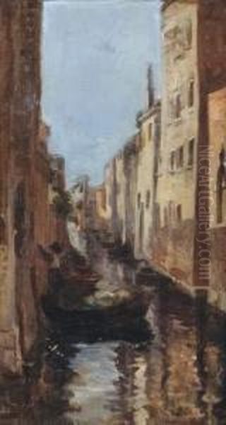 Canal De Venise Oil Painting by Jean Daniel Ihly