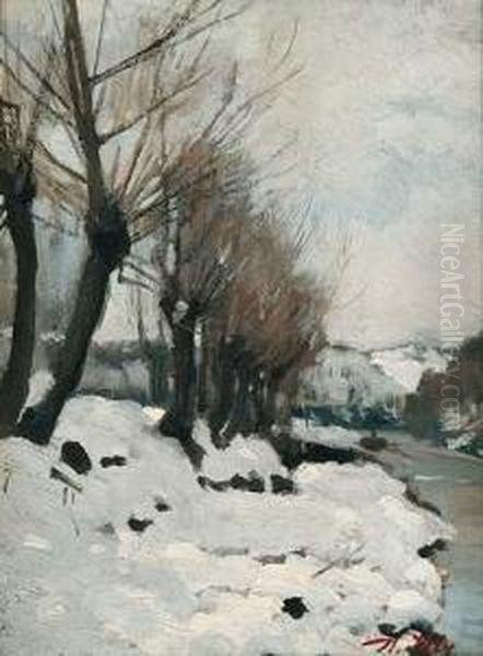 Paysage Enneige Oil Painting by Jean Daniel Ihly