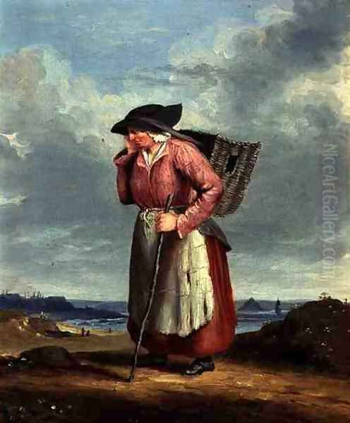 Dolly Penreath (1685-1777) of Paul, near Mousehole, c.1840 Oil Painting by Nicholas Condy