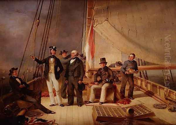 The yacht `Alarm', W.J.Forster on board Oil Painting by Nicholas Condy