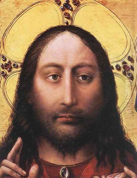 Blessing Christ and Praying Virgin (detail) Oil Painting by Robert Campin