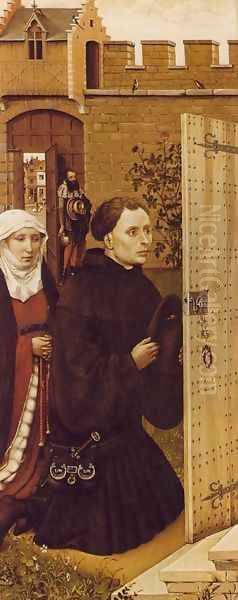 Mérode Altarpiece - Left Panel Oil Painting by Robert Campin