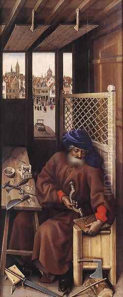 Mérode Altarpiece - Right Panel Oil Painting by Robert Campin