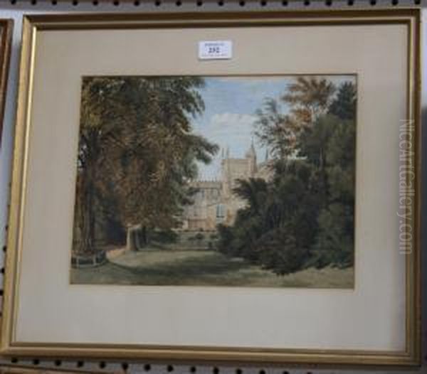 View Of A Collegiate Gothic Building Oil Painting by Joseph Murray Ince